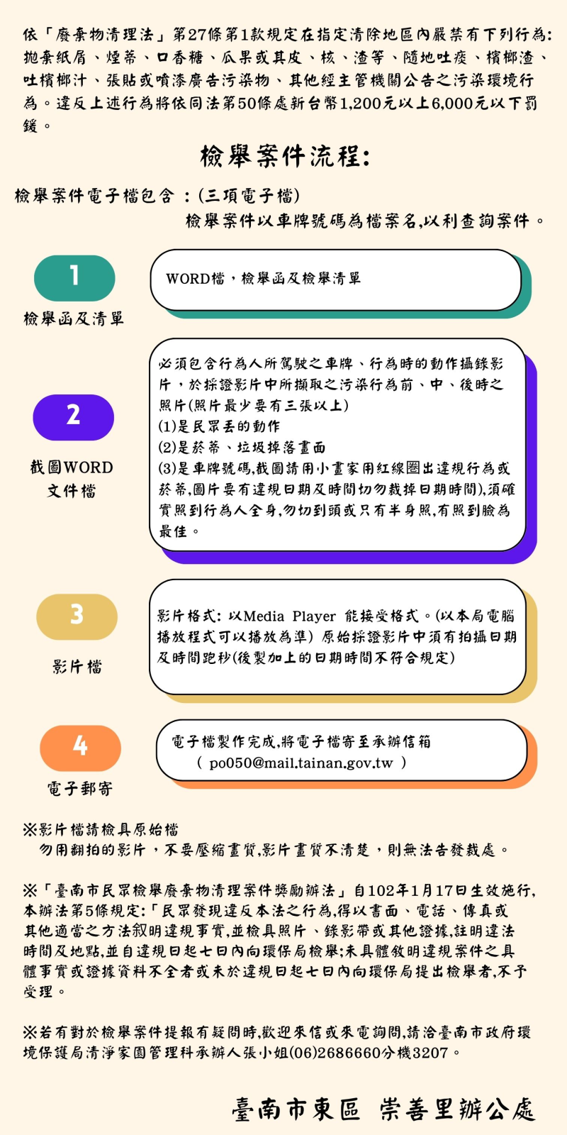 臺南市違規檢舉指引