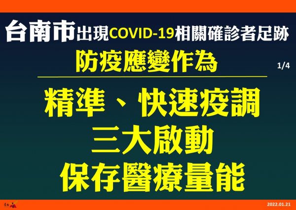 臺南出現確診者足跡 黃偉哲向市民說明強化防疫作為